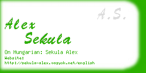 alex sekula business card